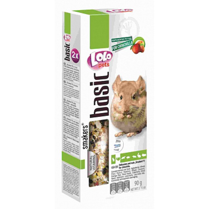 "Lolopets" Колосок для шиншил фрукти+горіх 2шт 90г